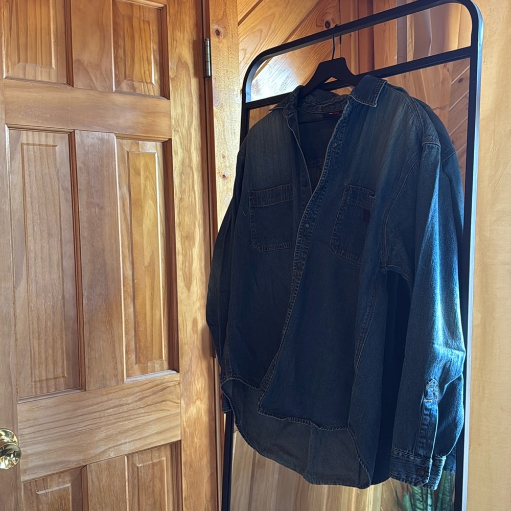 vintage Tommy Hilfiger jean button down shirt large